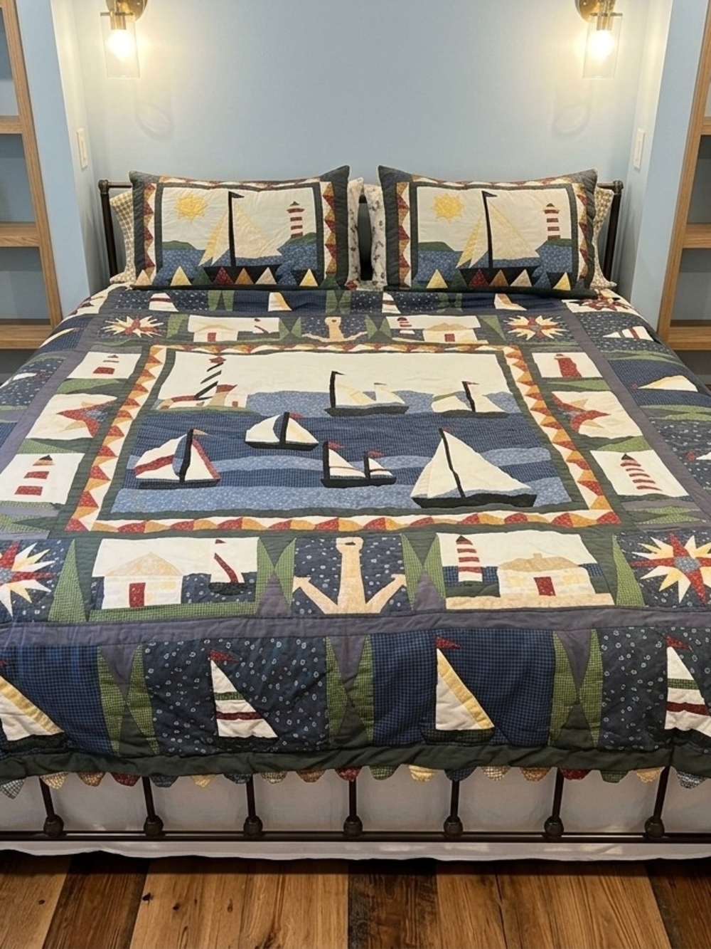 Nautical Patchwork Quilt Set W/ Two Shams